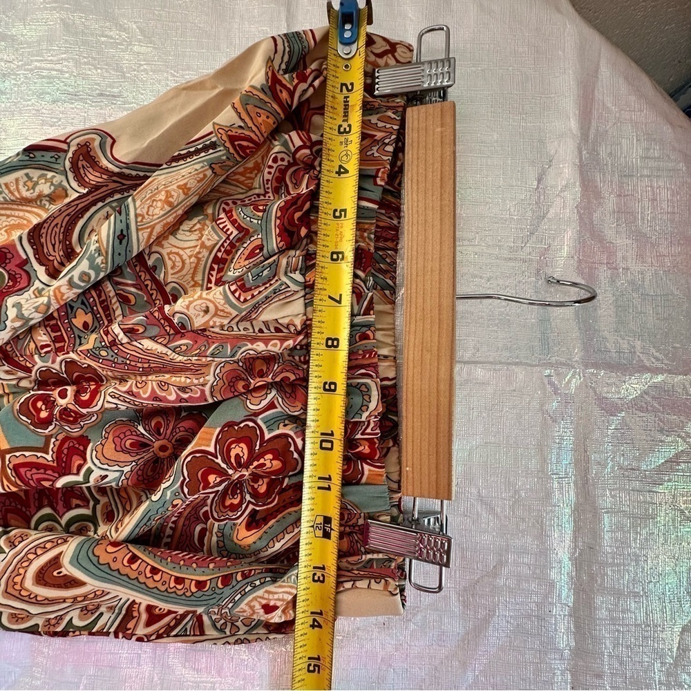 Wide Leg Pants Boho Chic Vintage Paisley Loose Fit Elegant Large Lightweight NEW - Picture 10 of 15